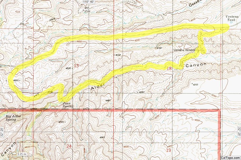 Alder Canyon from Ventana Windmill to Juan Spring - October 2016