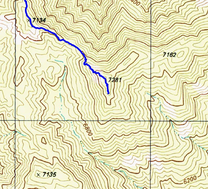 USGS Topo and Trail showing the 'True' Guthrie Mountian