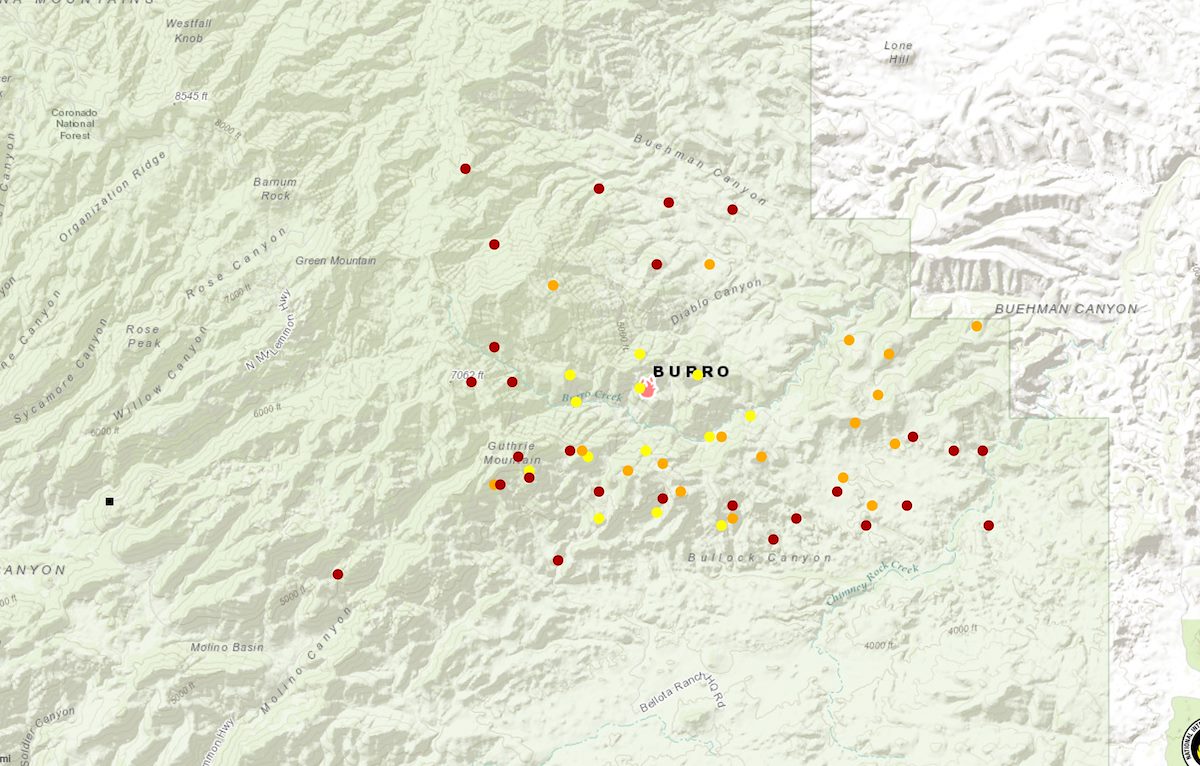 Burro Fire Map 2017-07-02 16:35