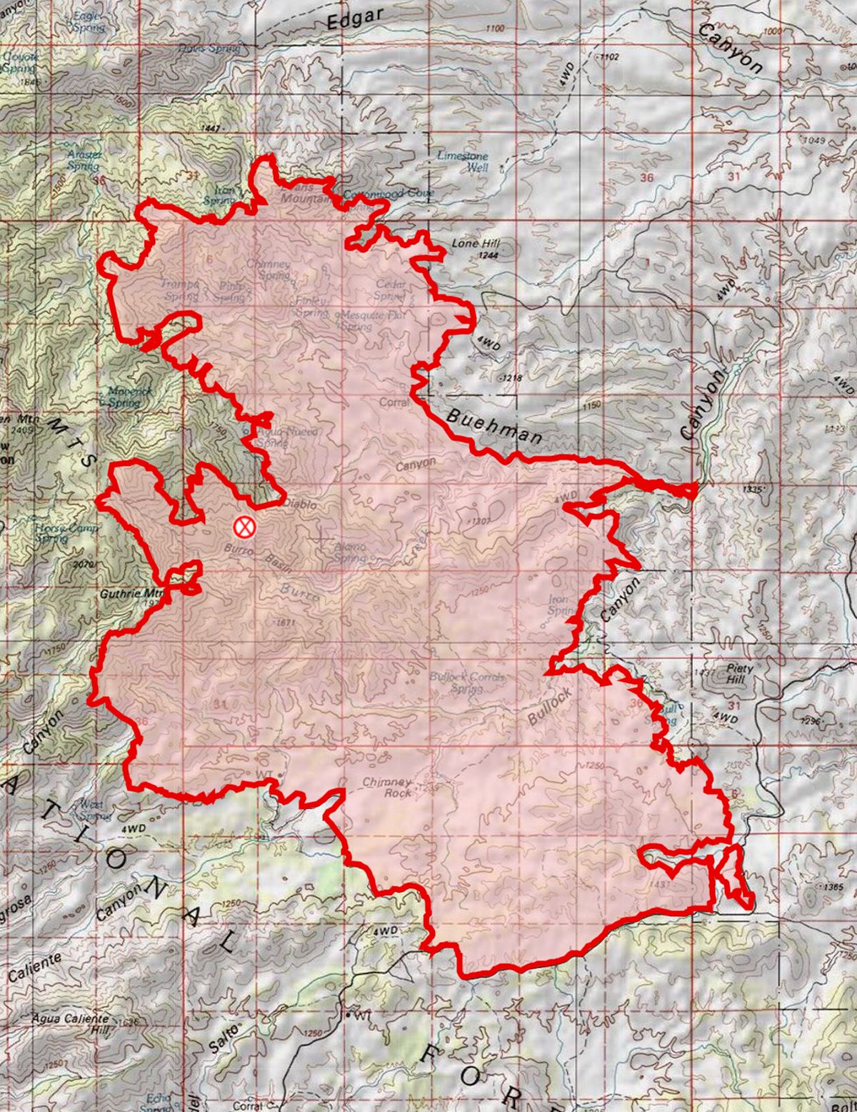 Burro Fire Map 2017-07-05 7:10