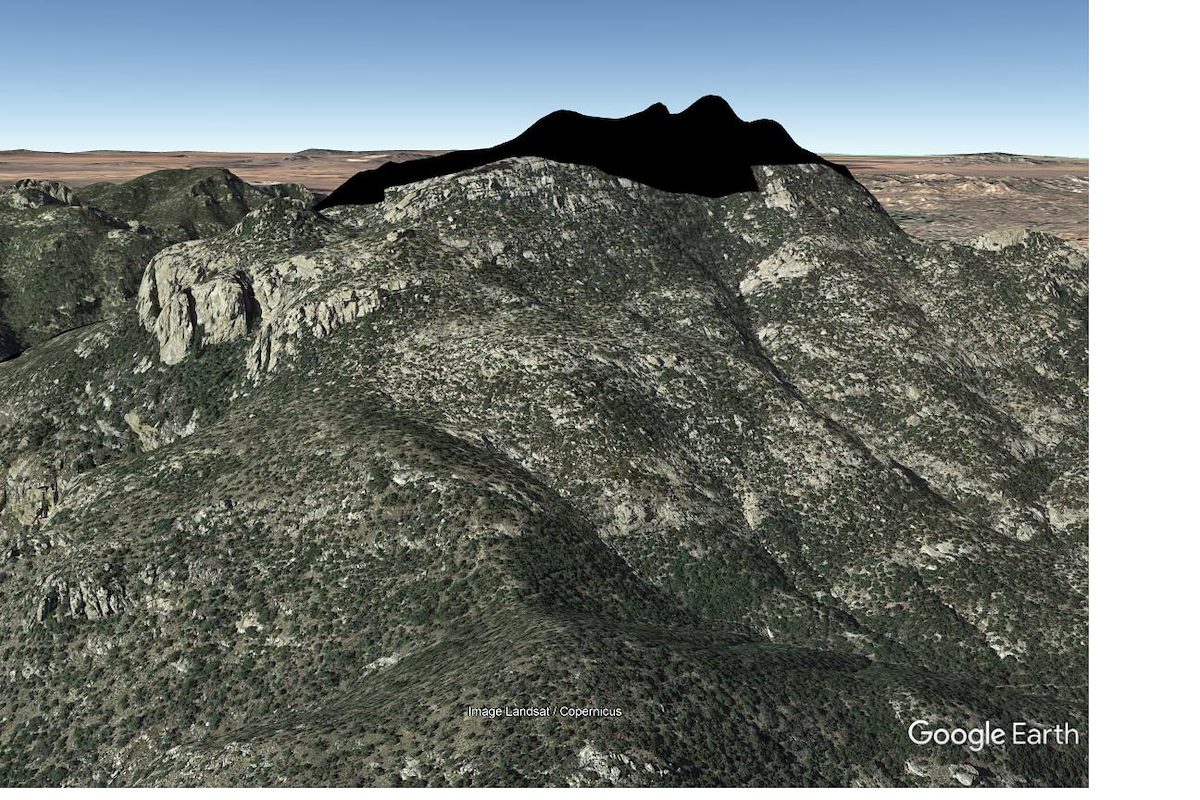 Cathedral Rock Covered in Black