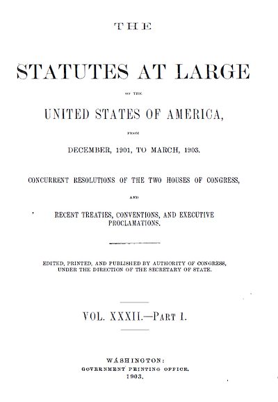 Statutes At Large - December 1901 to March 1903