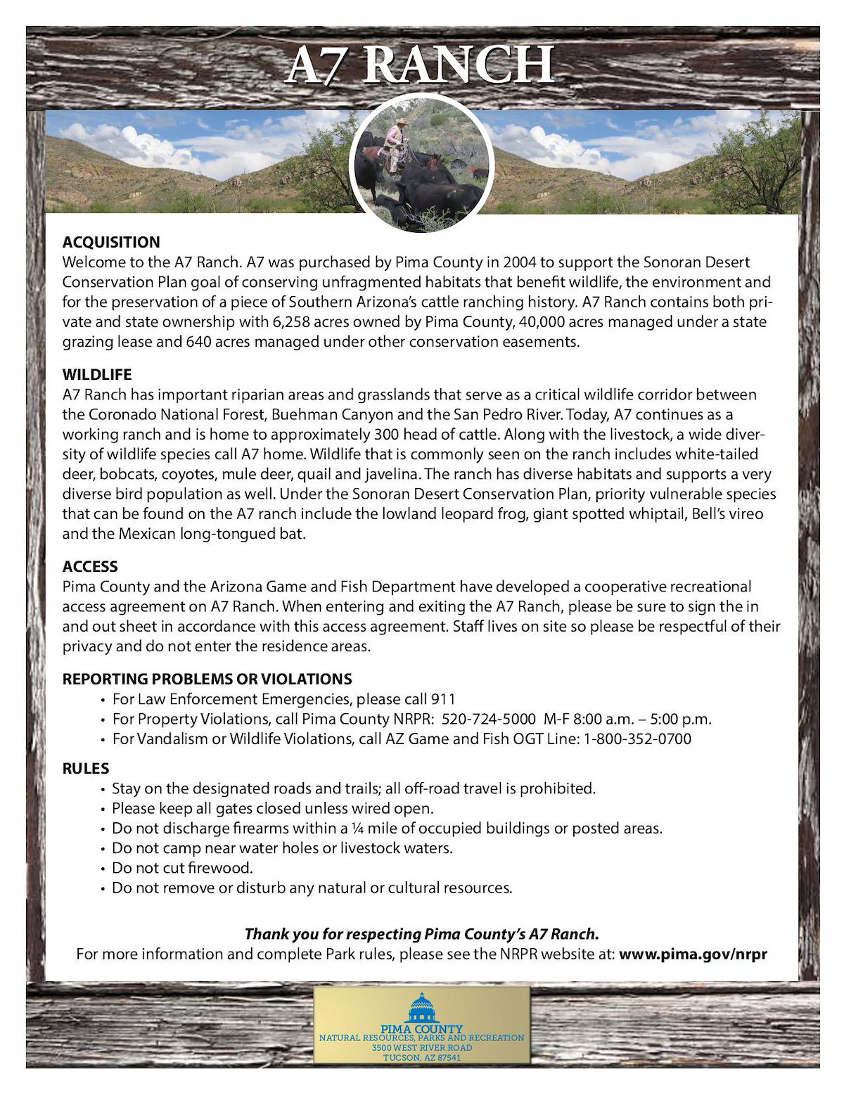 A7 Ranch Access Details