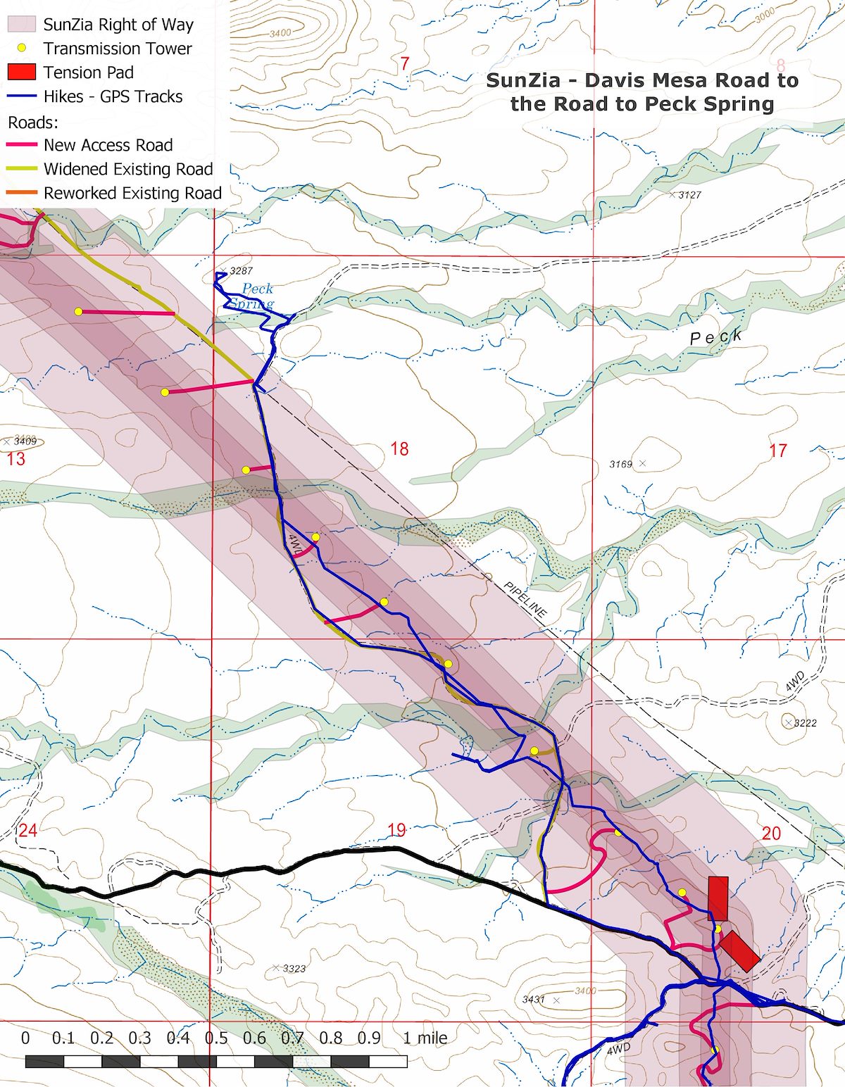 SunZia Map - Davis Mesa Road to Peck Spring