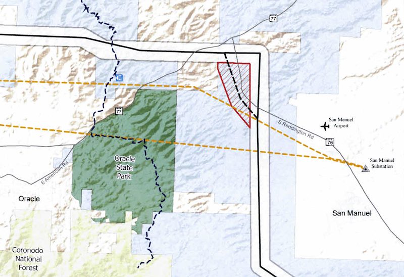 SunZia Route Changes near Oracle State Park