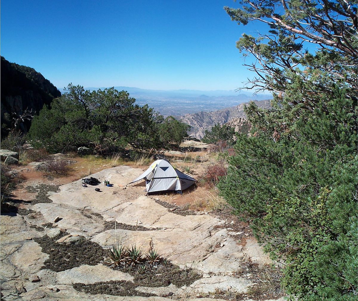 2002 September Camp above the falls in Pine Canyon