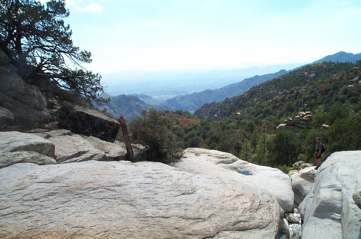 2002 September Dana at the Top of the Falls in Pine Canyon