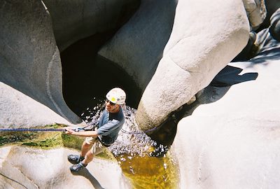2005 September Rappelling into the Cold Water in Lemmon Creek