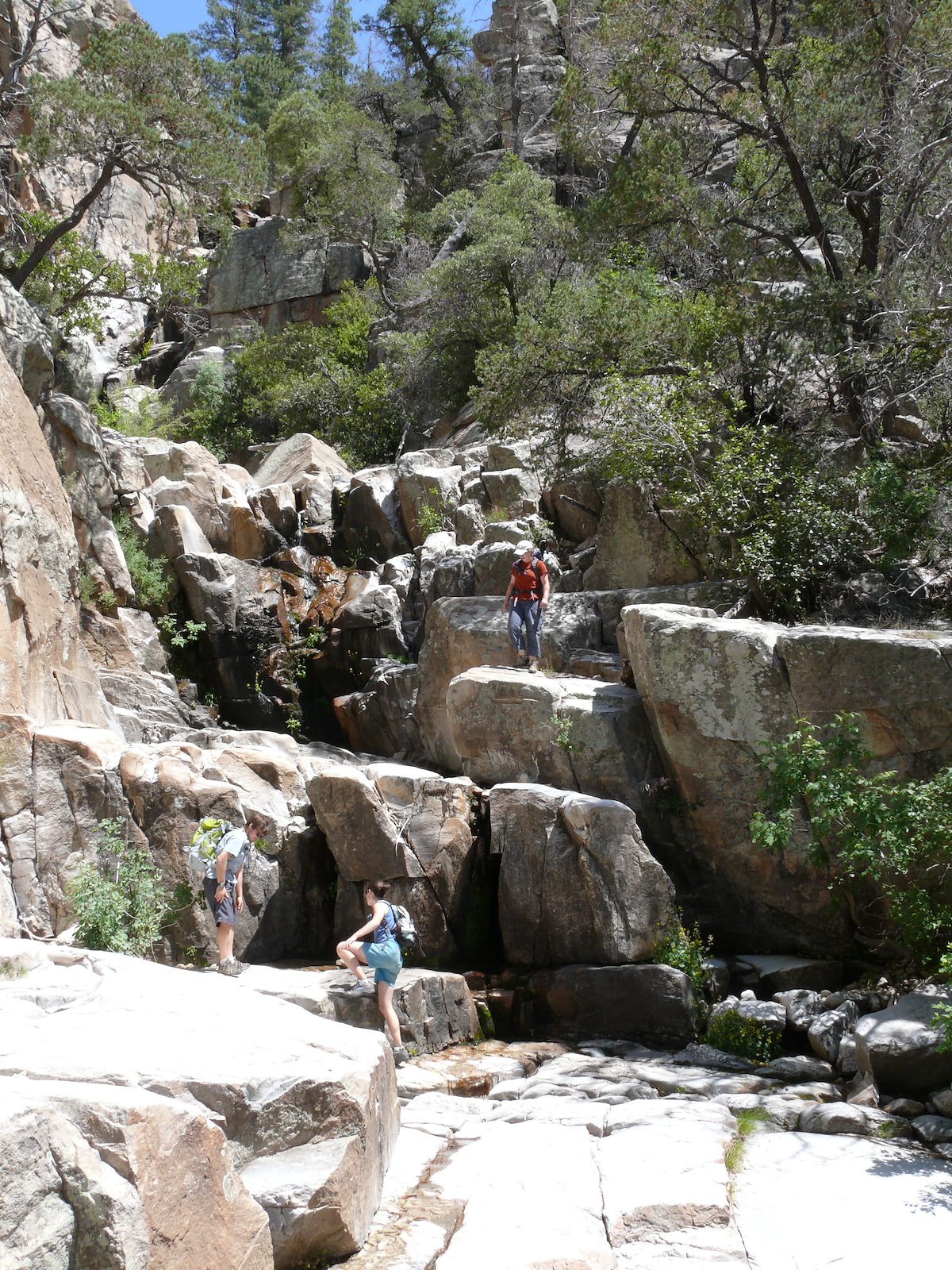 2007 May Working Down the Falls in Palisade Canyon