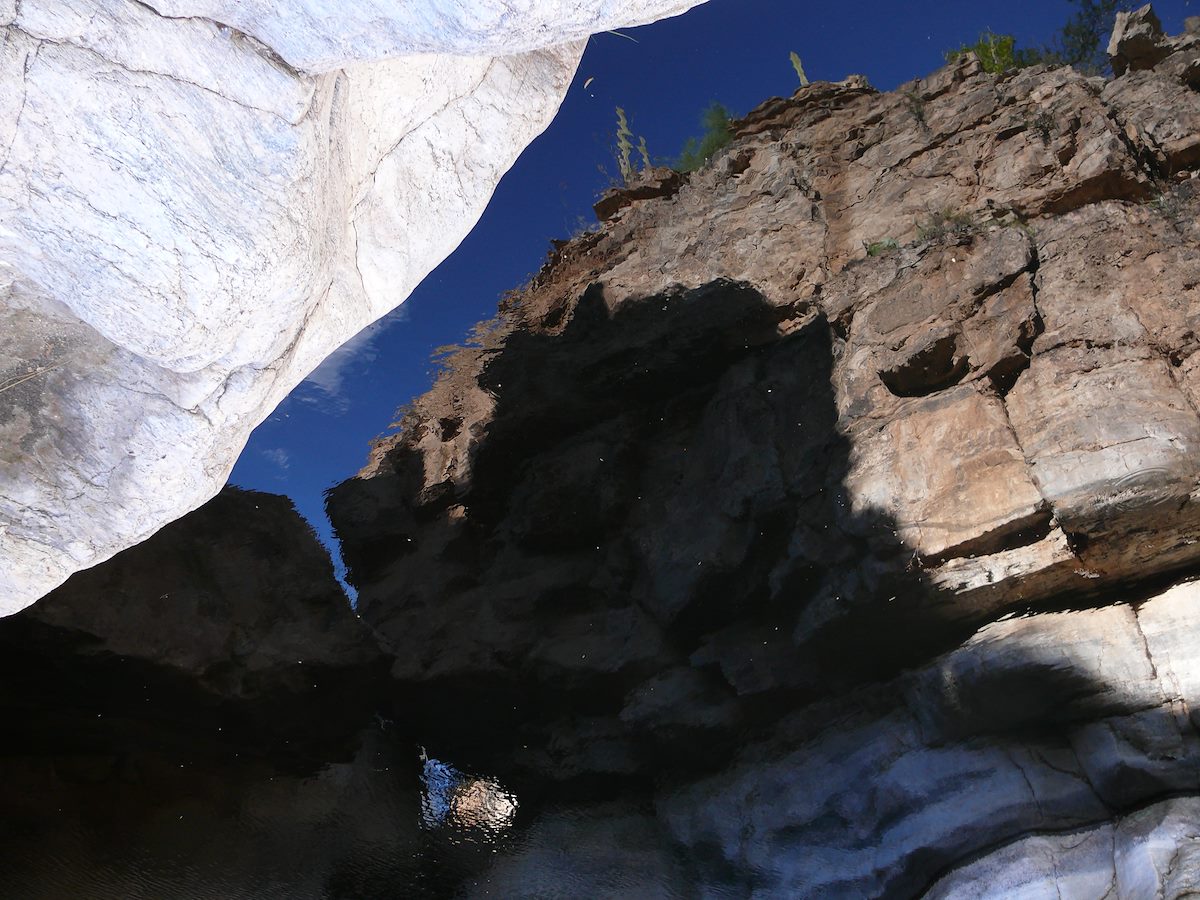 2007 October Reflection of the Cliffs above Agua Caliente Canyon