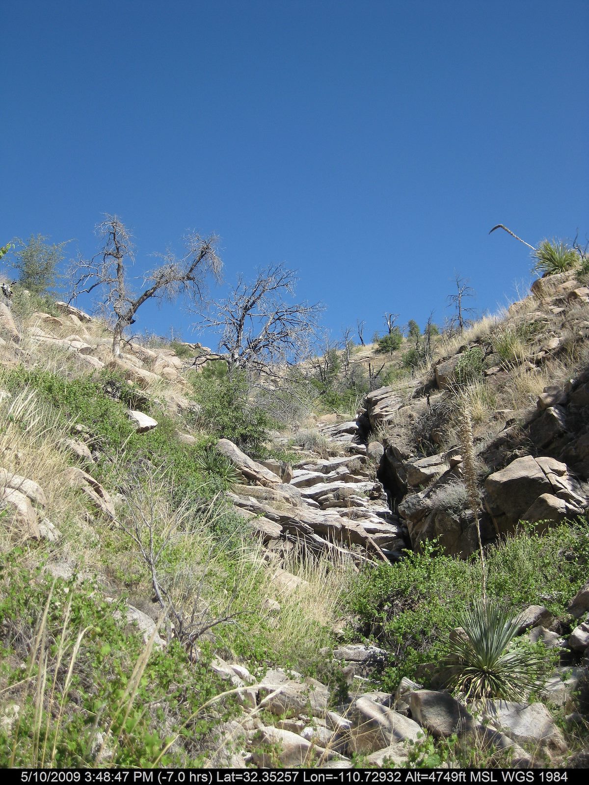 2009 May Hiking down a faint drainage