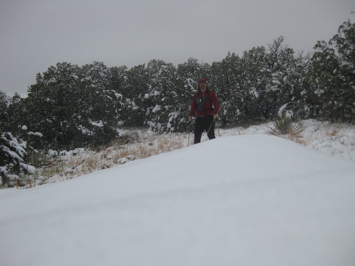 2011 December In the snow near the top of Table Mountain