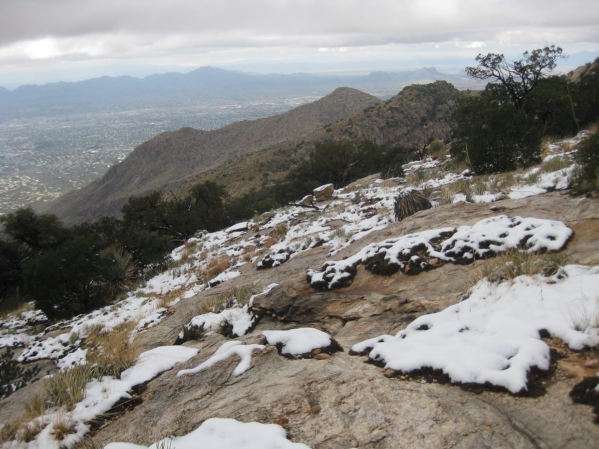 2011 December Snow, melted off the rock