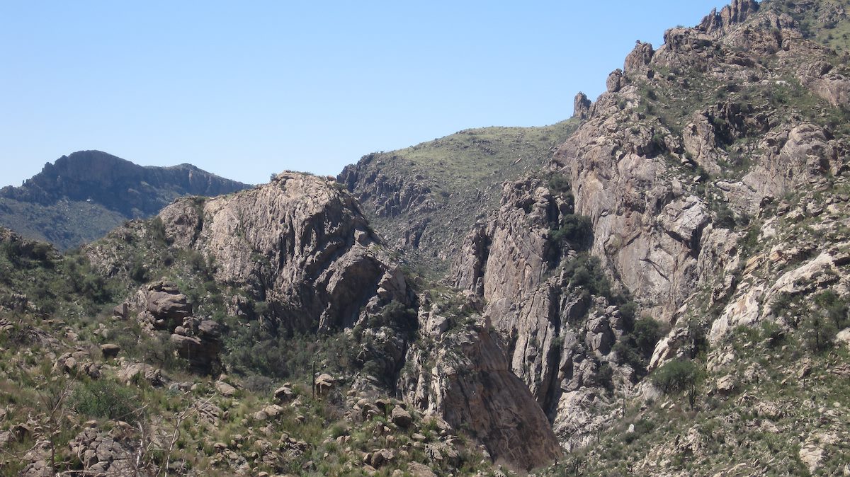 2011 September On the trail looking at the cliffs around the Dam area