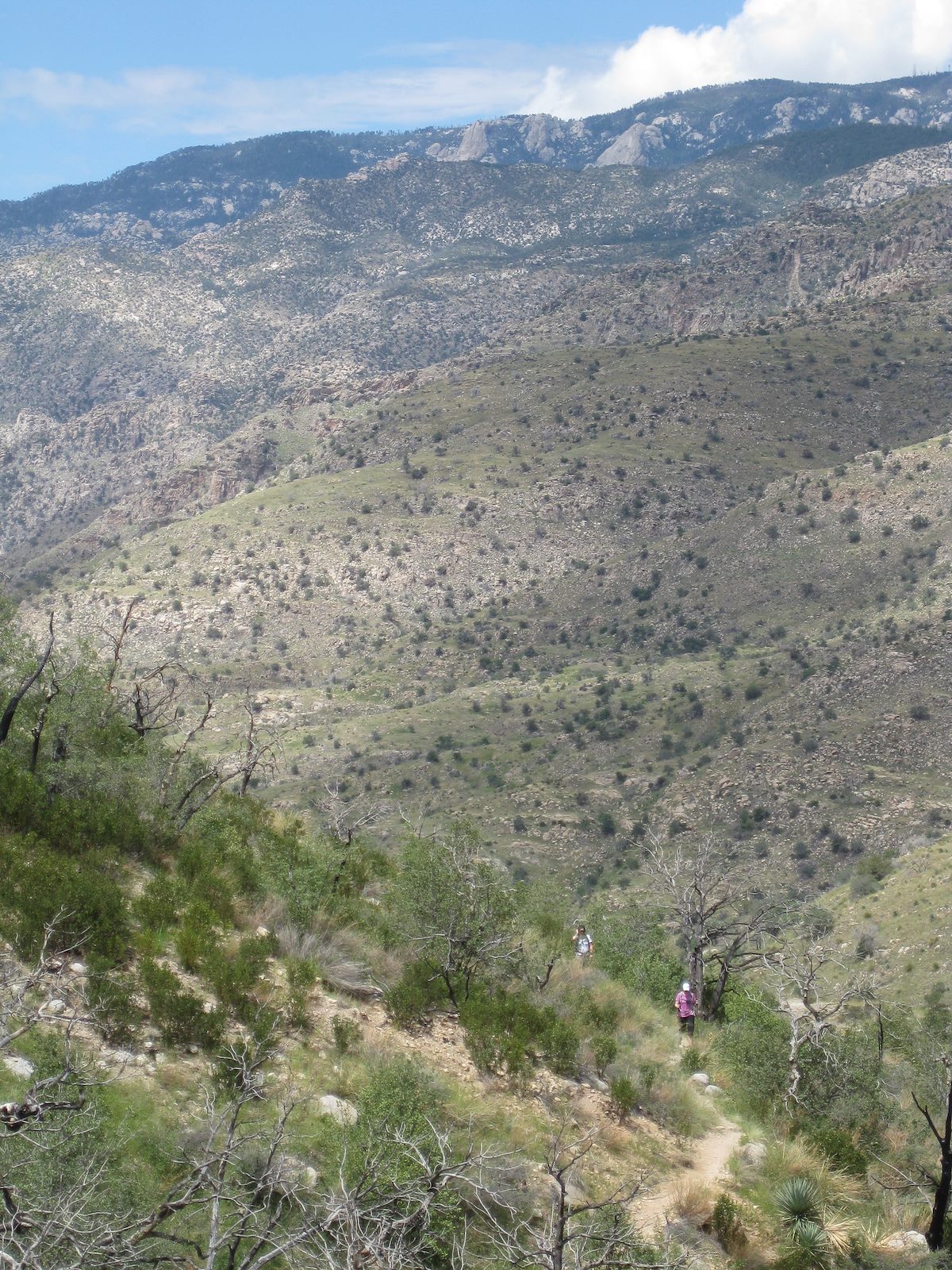 2011 September Traci and Alison headed towards the Saddle with the AZ Trail sign