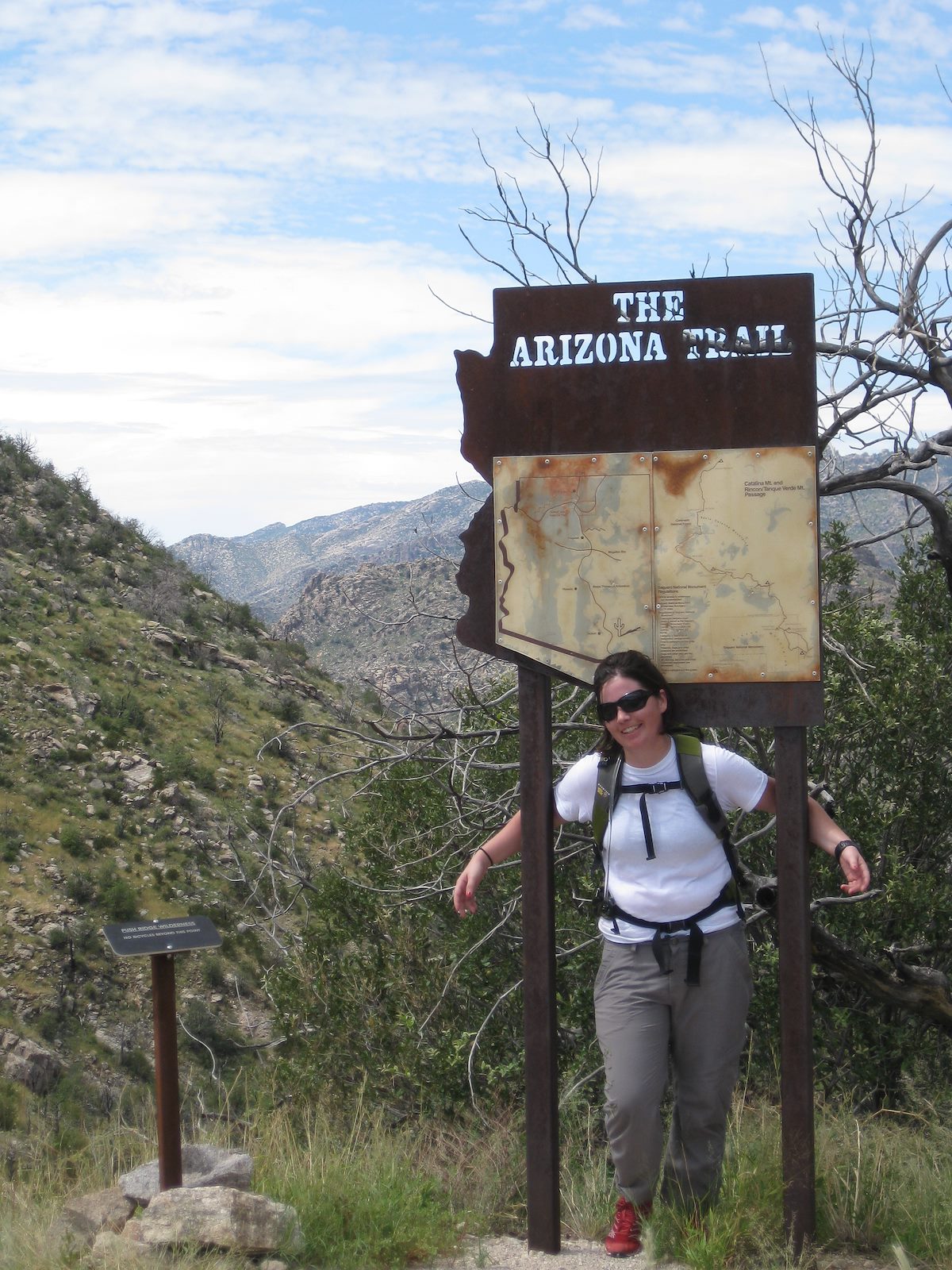 2011 September Traci and AZ Trail Sign