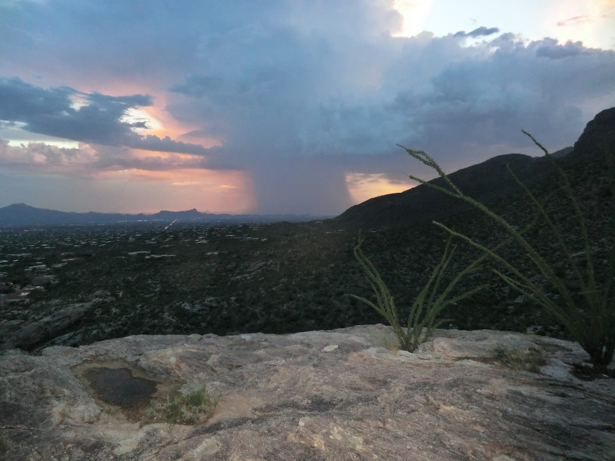 2012 August Rain West of Tucson at the end of a Hot Day