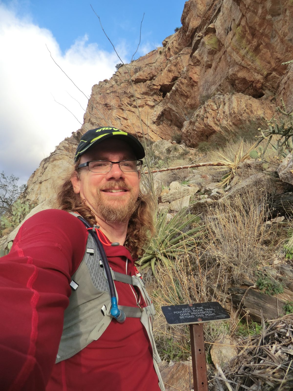 2012 February Sign marking the official end of the Pontatoc Ridge Trail