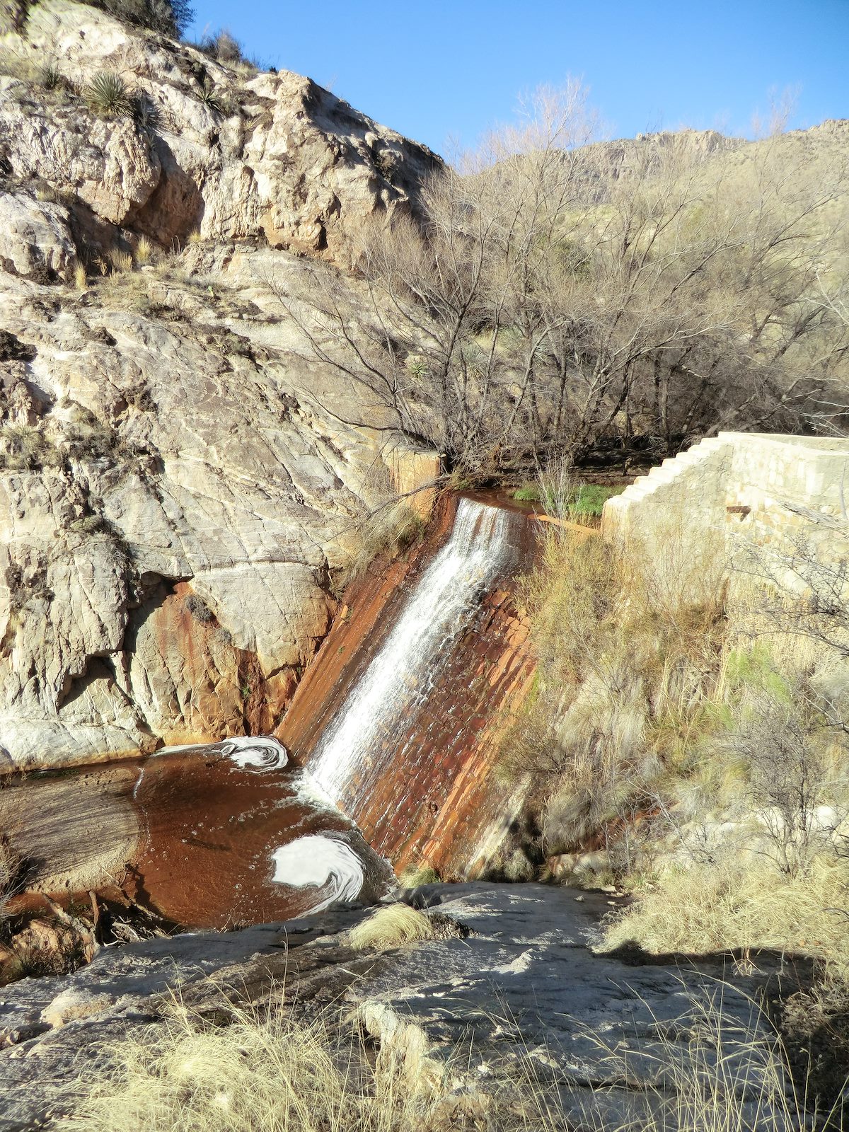 2012 January Water coming down Sycamore Dam