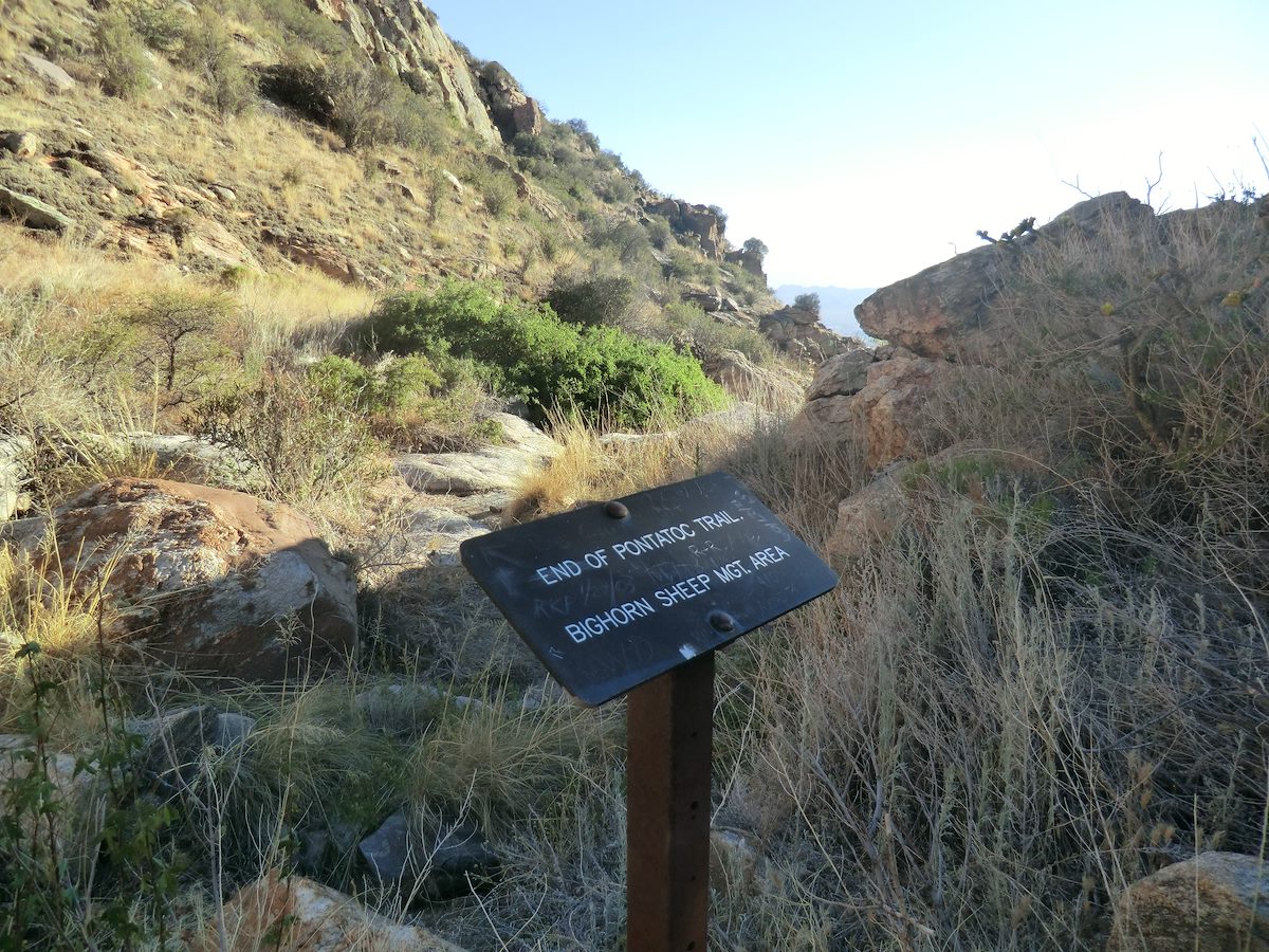 2012 May Pontatoc Canyon End of Trail Sign