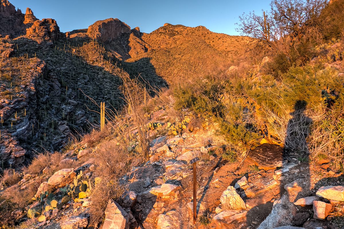 2013 December Sunset Light at the Pontatoc Ridge and Pontatoc Canyon Trail Junction