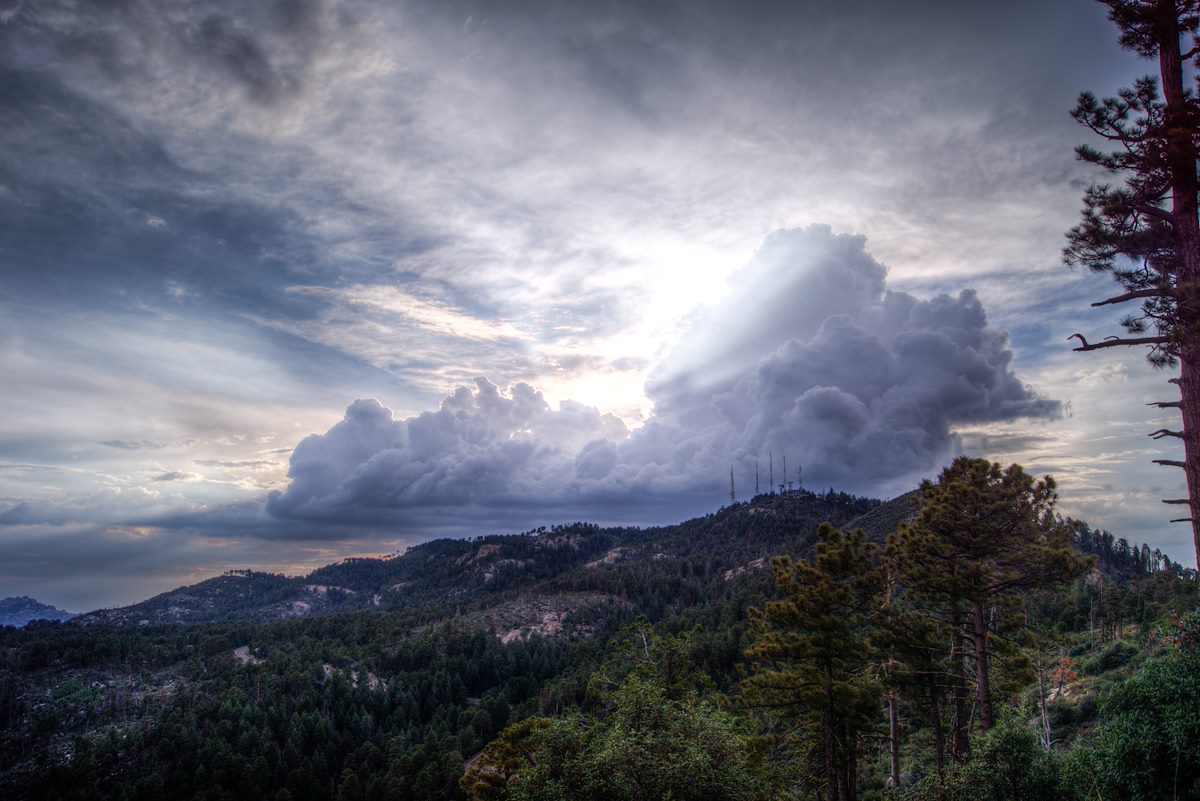 2013 July Clouds behind Mount Bigelow