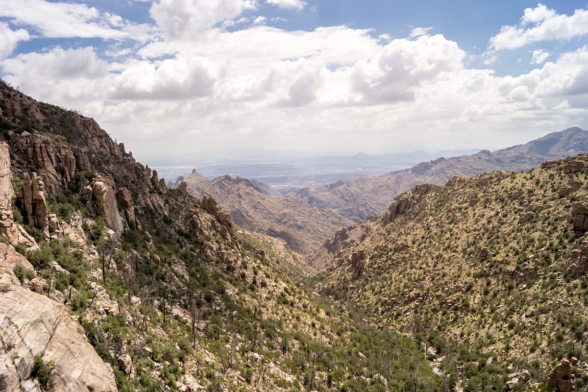 2013 July Looking Down Pine Canyon - above the falls