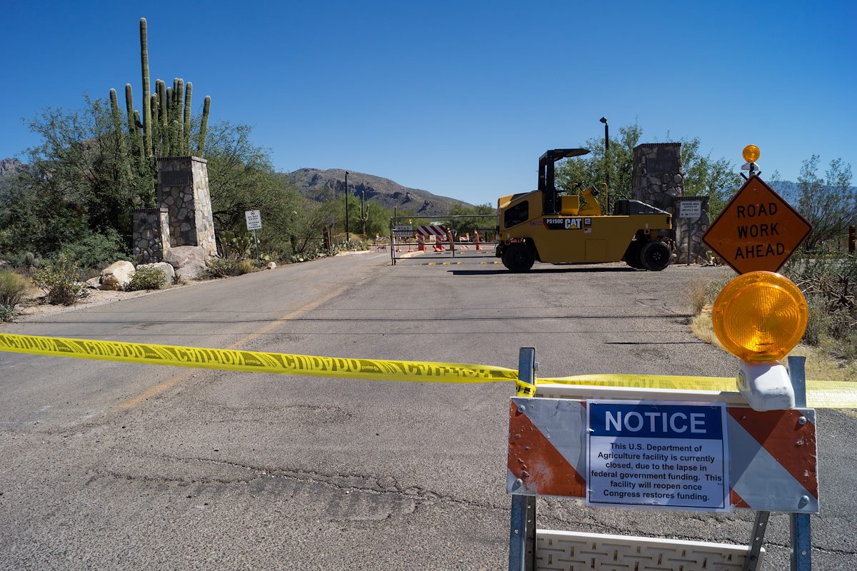 2013 October Sabino Canyon Parking and Facilities Closed