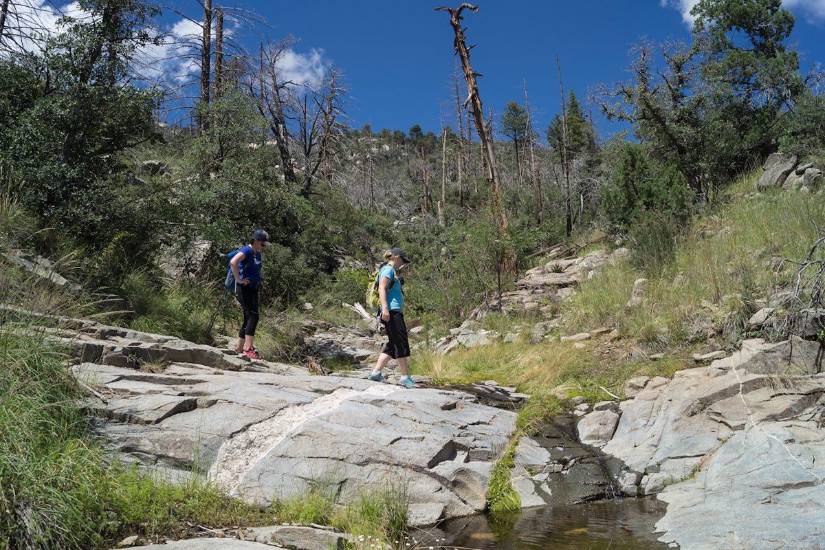 2013 September Crossing a stream on the Crystal Spring Trail