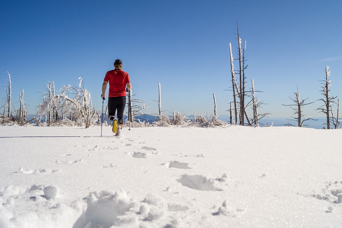 2014 December Enjoying untouched snow on Radio Ridge