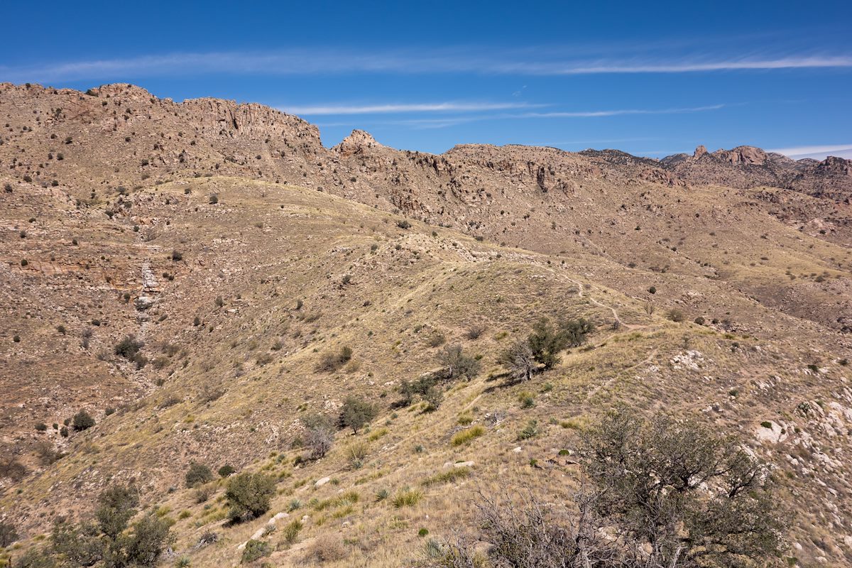 2014 February Looking Down on the Babad Do'ag Trail and Trail to Point 4780
