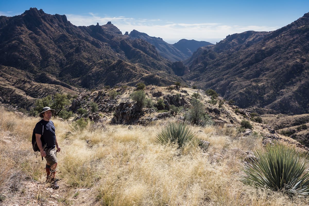 2014 January Box Camp Trail almost down to the Saguaro