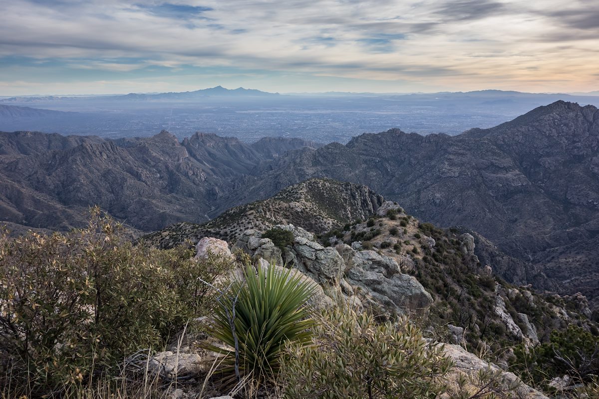 2014 January Looking down into Tucson from Brinkley Point