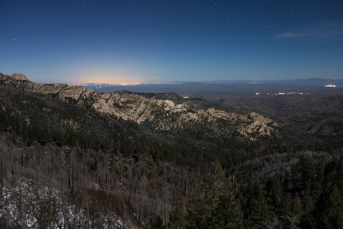 2014 January Reef of Rock in the Moonlight from the Red Ridge Trail