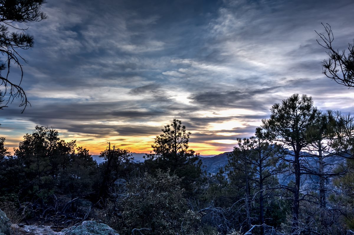 2014 January Sunset along the Ridge to Brinkley Point