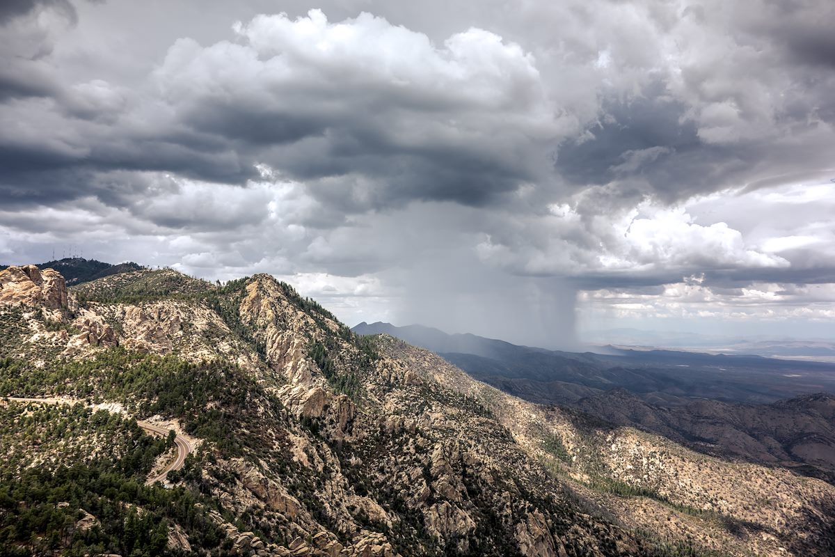 2014 July Watching the storms on the way down from Green Mountain
