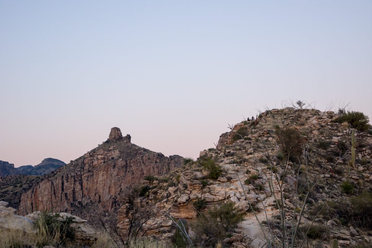 2014 March Frank Rachel and Nate waiting on the top of Blackett's Ridge