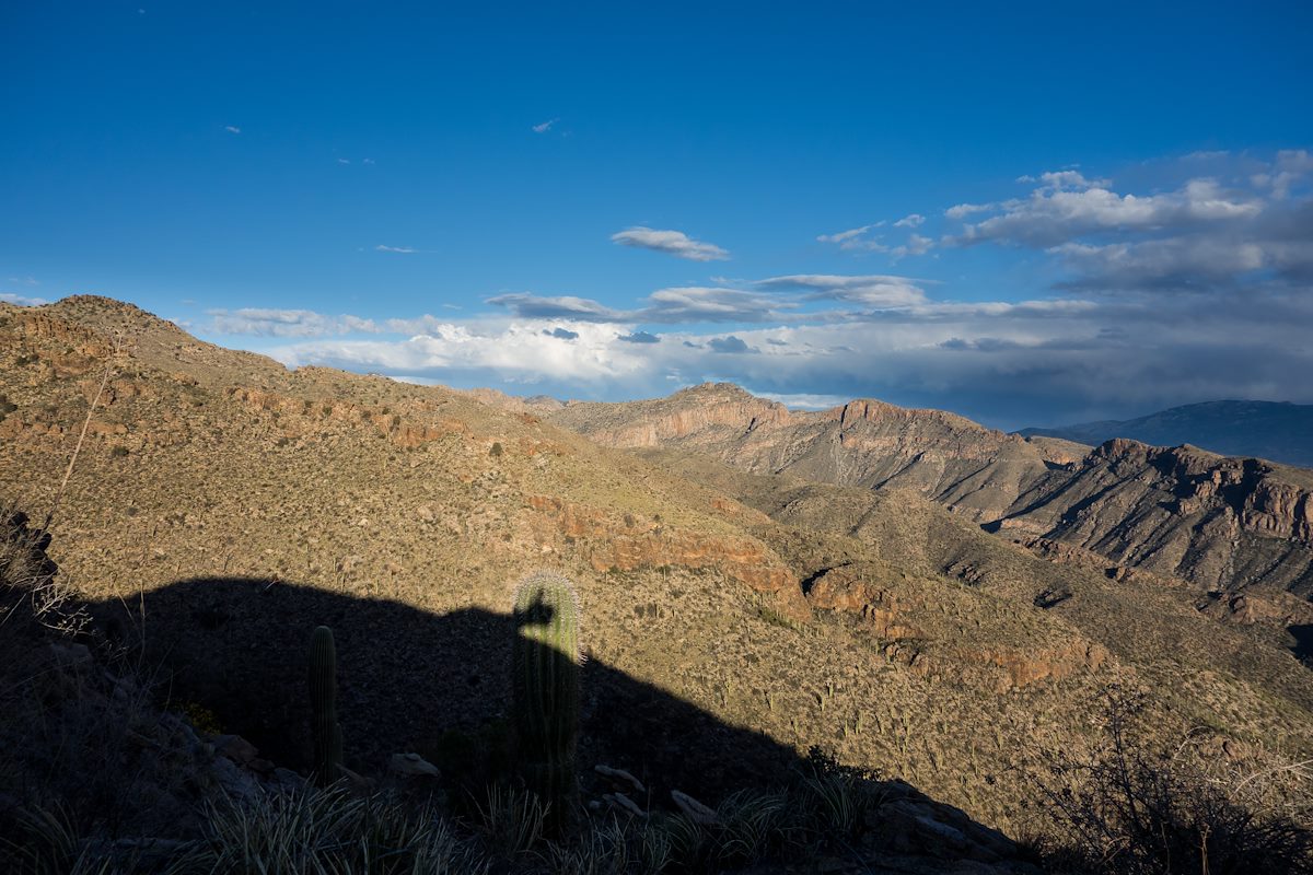 2014 March Thumbs Up and the Shadow of Mount Miguel