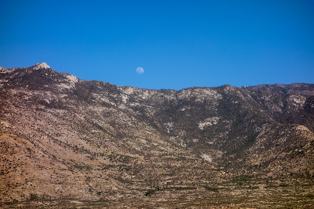 2014 May Moon with Samaniego Peak and Mount Lemmon