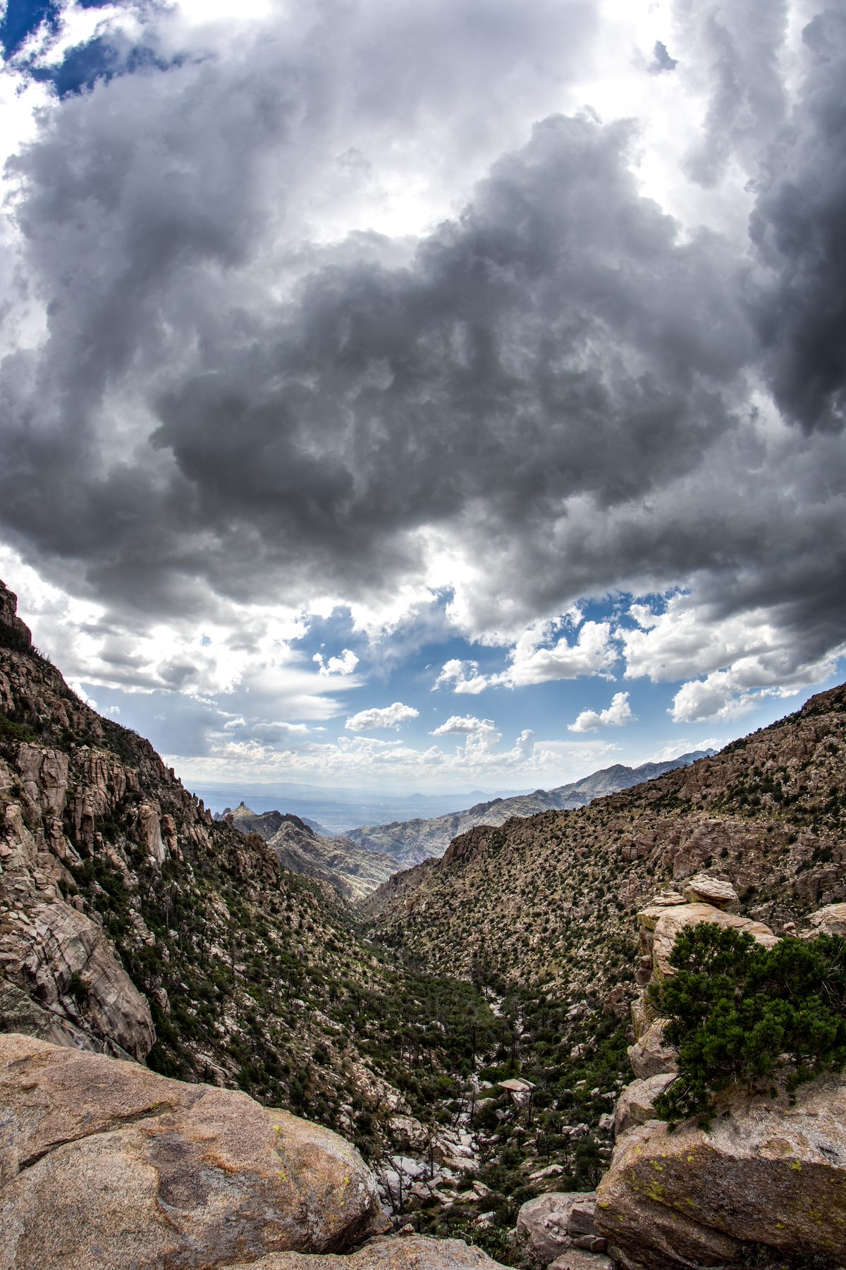 2014 October Looking down Pine Canyon Storm Moving In