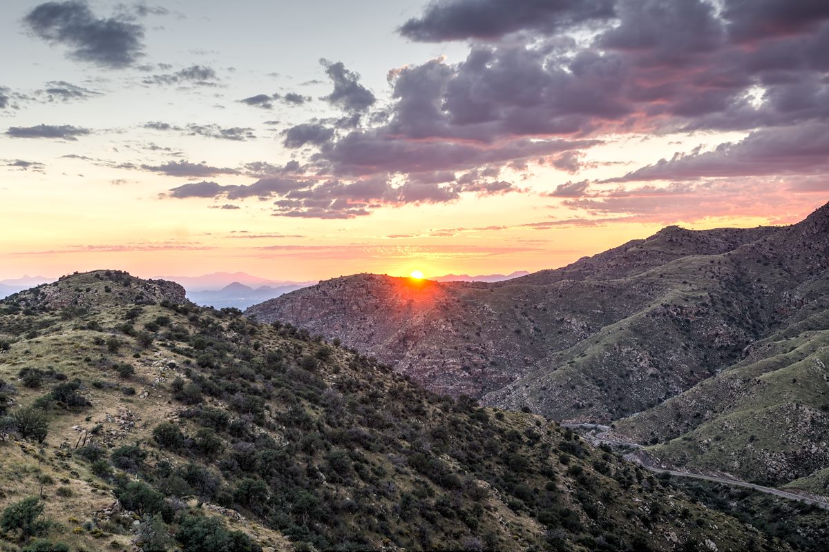 2014 October Sunset East of the Highway on the way to Point 5166