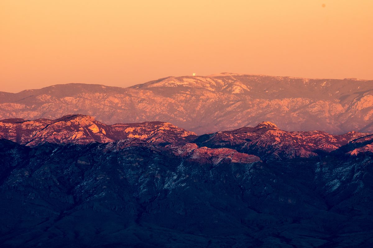 2015 December Galiuros and Mount Graham from Butterfly Peak