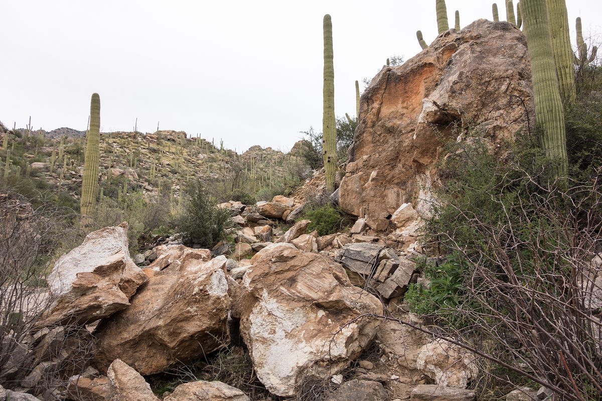 2015 February Rockfall on the Pontatoc Trail near Pontatoc Canyon