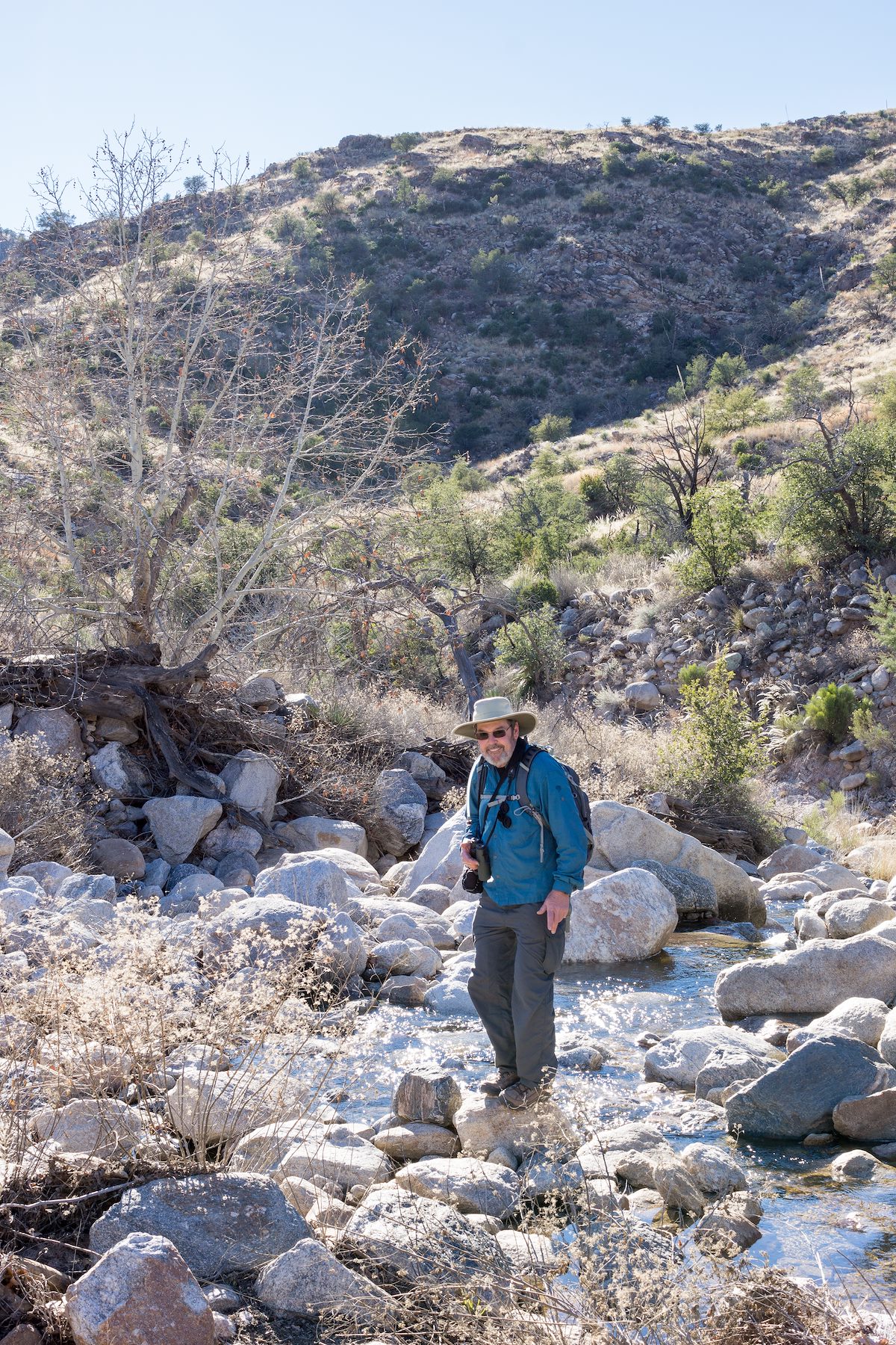 2015 January Bill crossing Sycamore Canyon