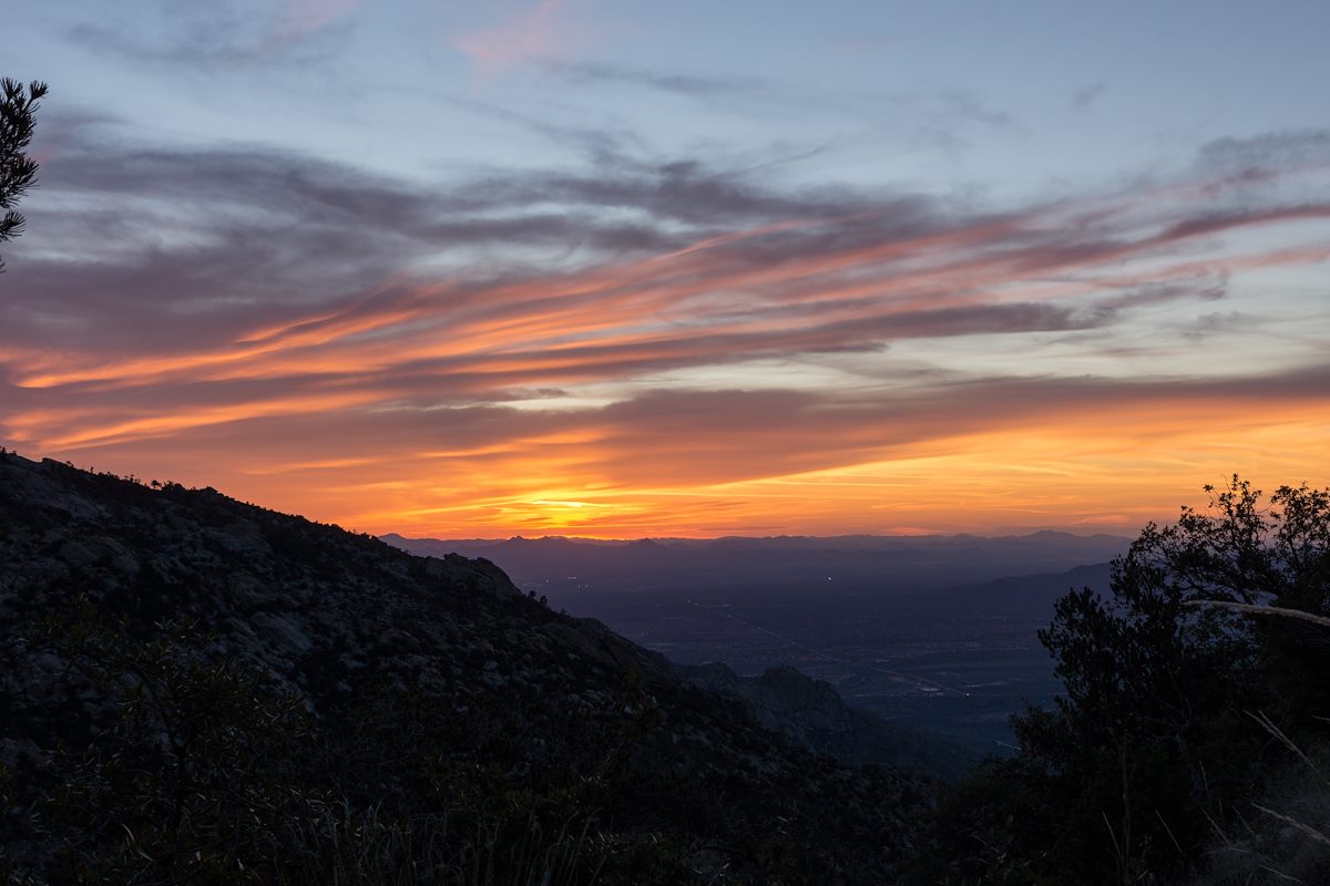 2015 March Sunset from the Mount Lemmon Trail near Romero Pass