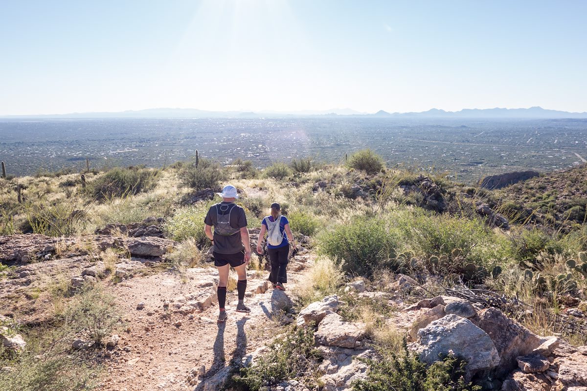 2015 October Alison and Richard heading down the Agua Caliente Hill Trail