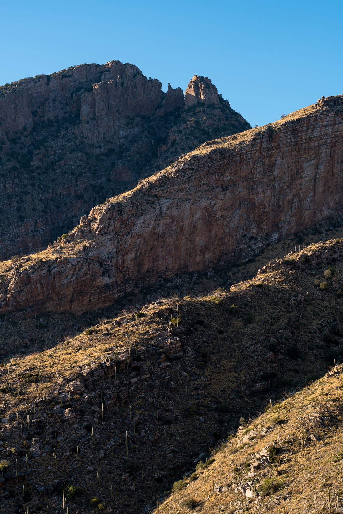2016 April Looking up at the Finger from Pontatoc Ridge