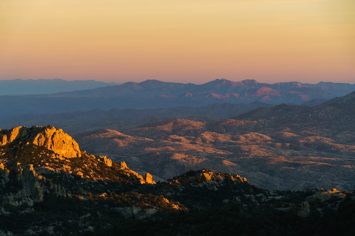2016 December Sunset from Point 6512 Above Bear Canyon