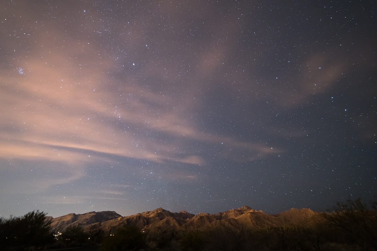 2016 February Clouds and Stars over the Santa Catalina Mountains