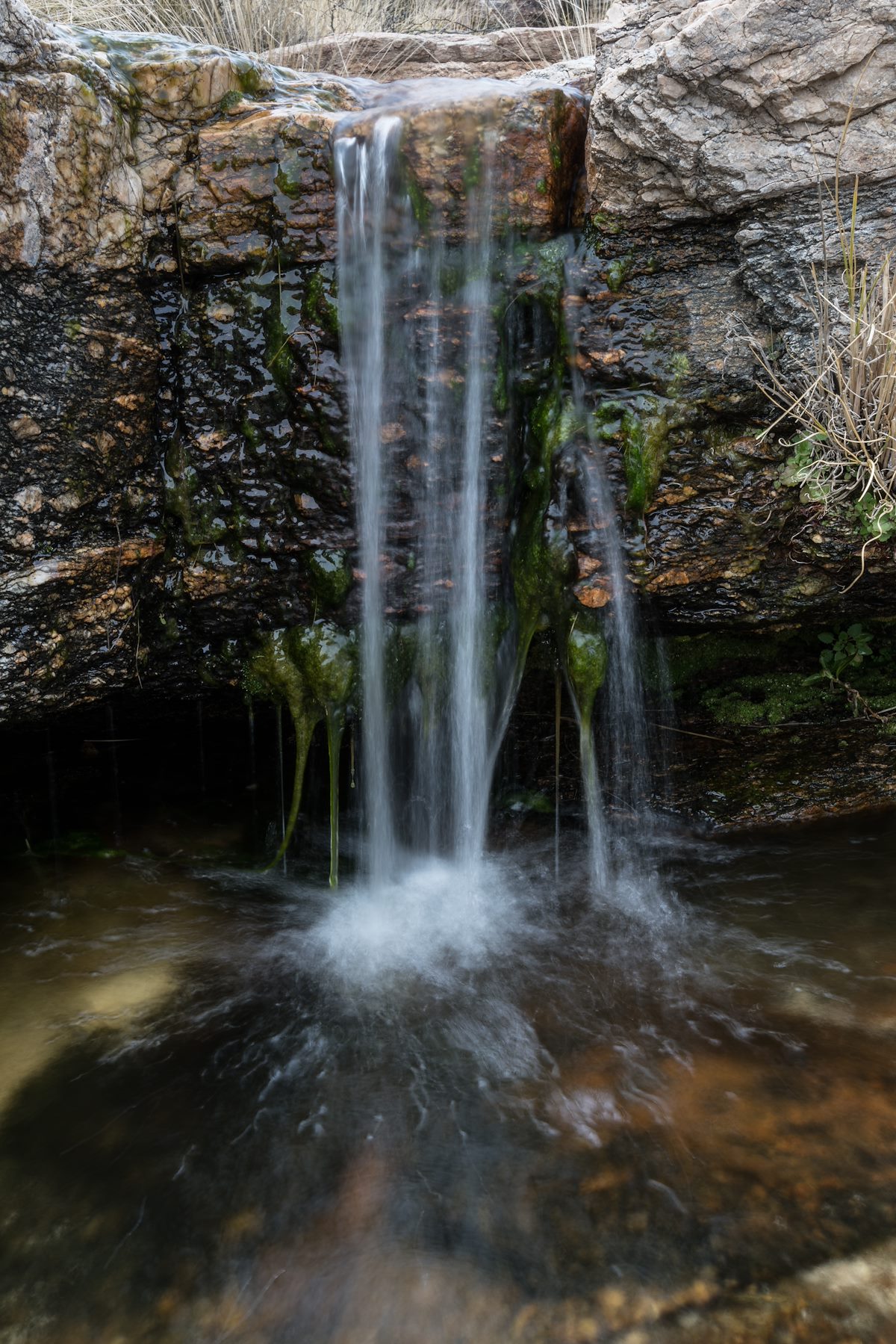 2016 February Falling Water in La Milagrosa just above the trail crossing